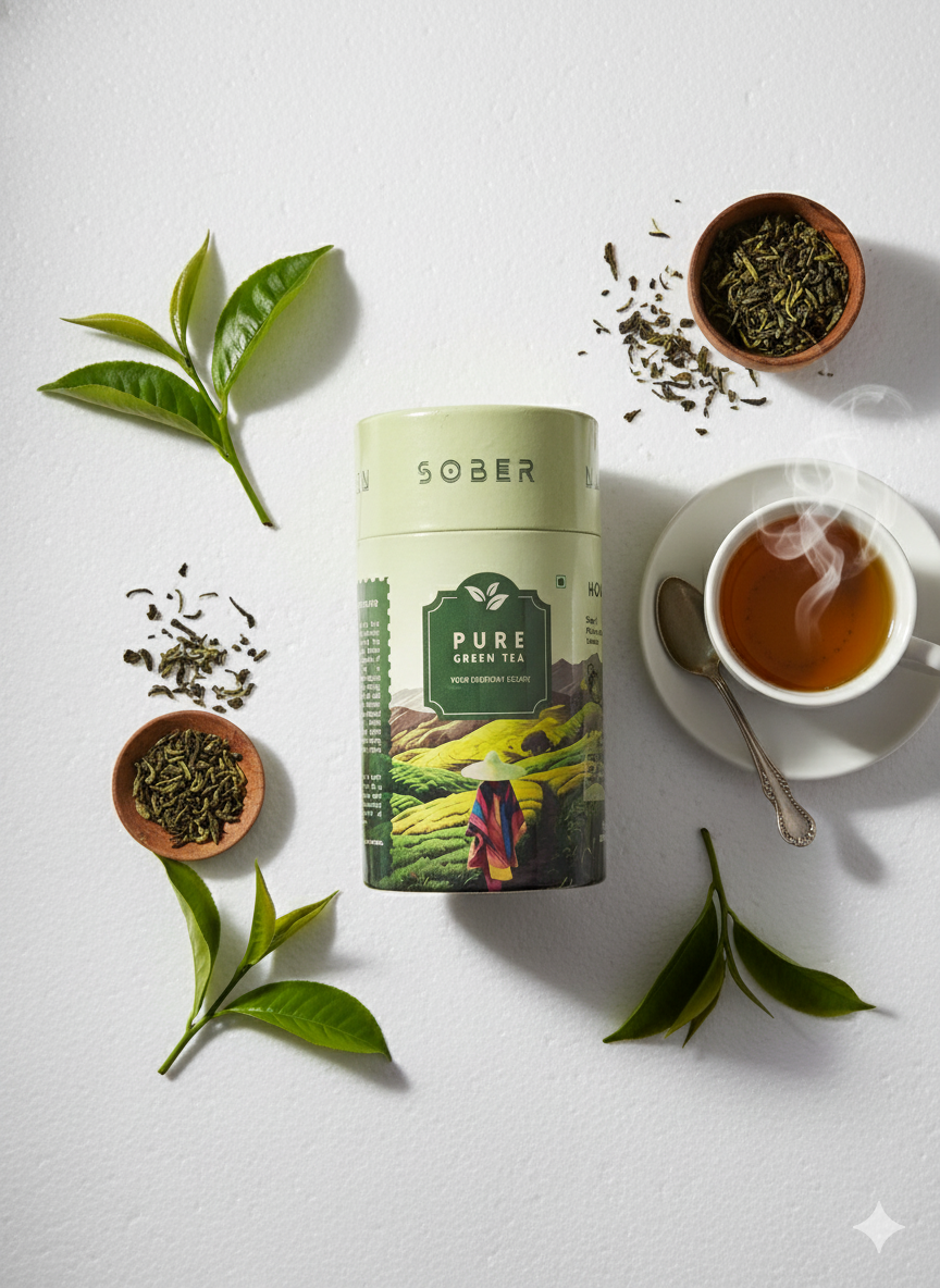 Sober Nation Himalayan Green Tea (20 Tea Bags) Rich in Antioxidants, Boosts Immunity, Fight Acne Causing, Minimize Sign of Aging