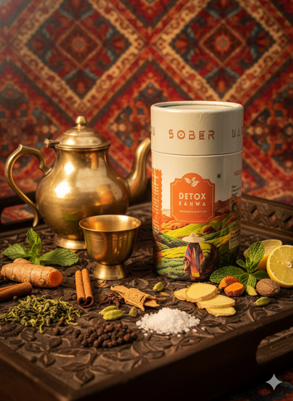 Sober Nation Detox Kahwa (20 Tea Bags) Promotes Natural Detoxification, Relieve Cold and Respiratory Issues, Improve Mood, Refresh Mind, Enhance Natural Skin Glow