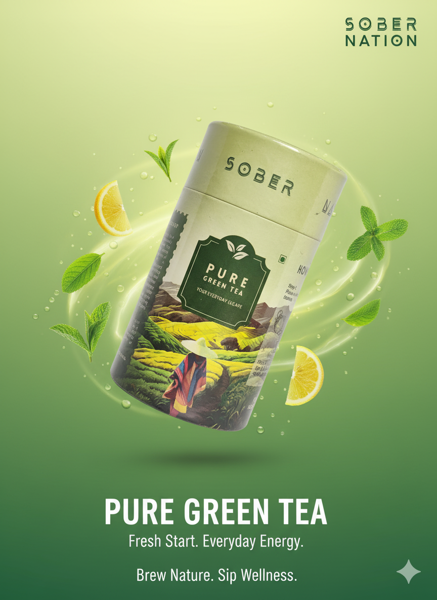 Sober Nation Himalayan Green Tea (20 Tea Bags) Rich in Antioxidants, Boosts Immunity, Fight Acne Causing, Minimize Sign of Aging