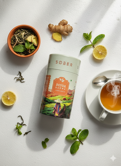 Sober Nation Detox Kahwa (20 Tea Bags) Promotes Natural Detoxification, Relieve Cold and Respiratory Issues, Improve Mood, Refresh Mind, Enhance Natural Skin Glow